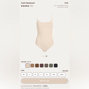 Nuuds Cami Bodysuit in Bone